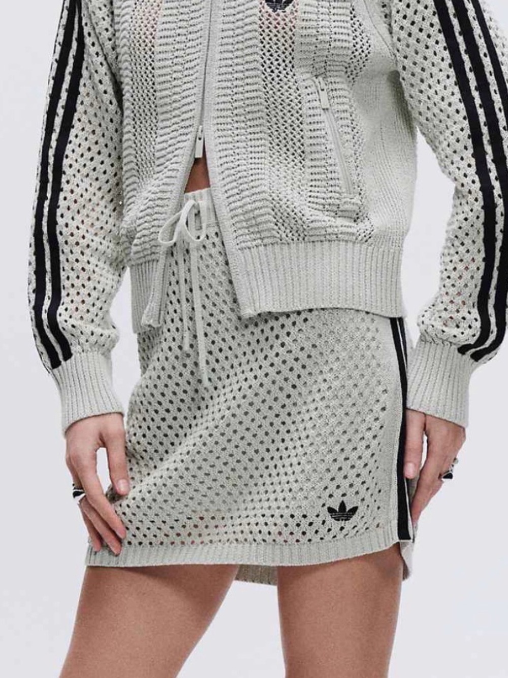 NWT adidas Originals x ASOS knit mini skirt color sage green size Large
